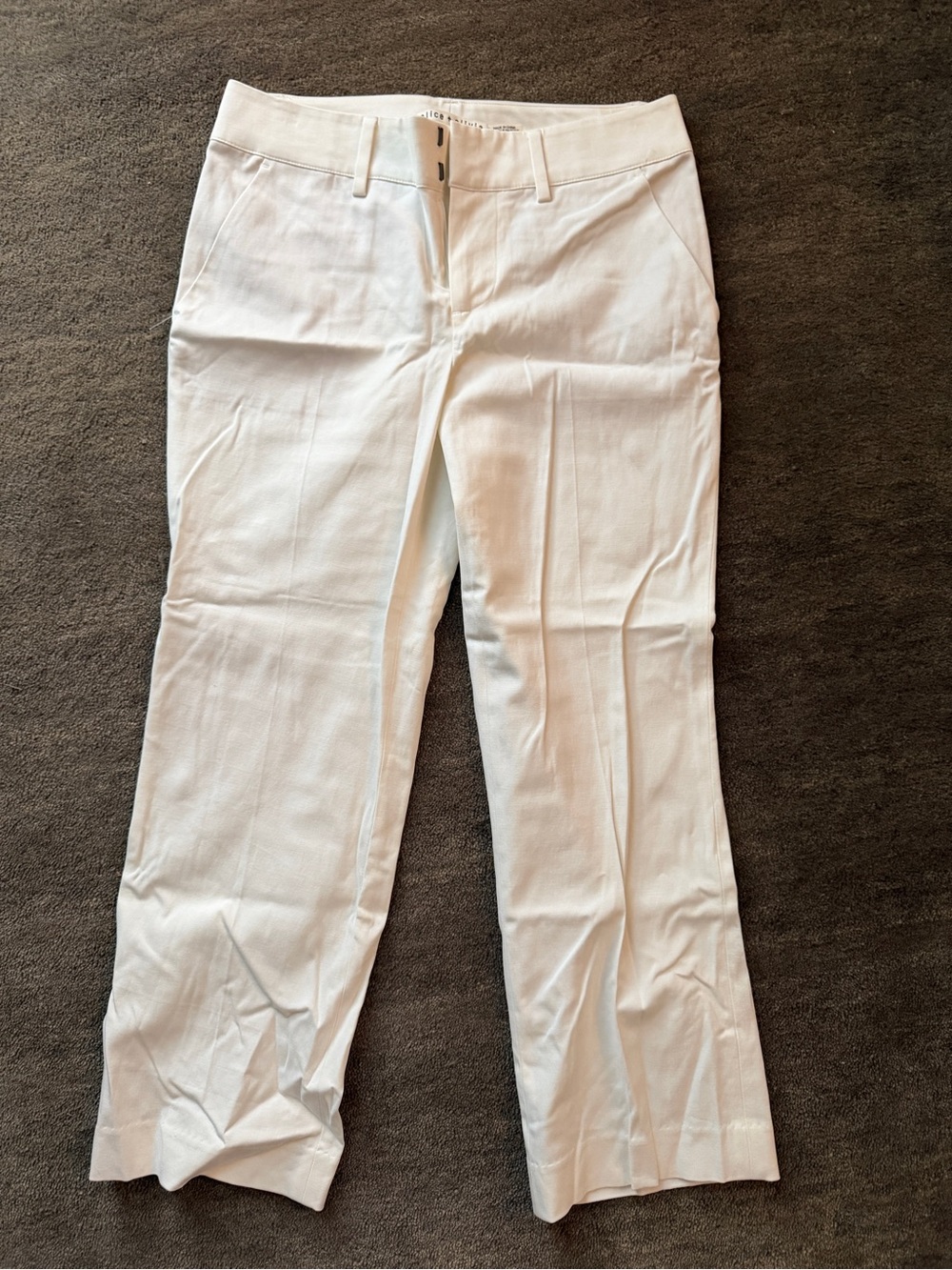 Women’s White Alice + Olivia Straight-Leg Trousers
